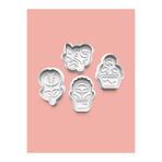 AKTASTORE Bitkiler Kurabiye Kalıbı Ve Şeker Hamuru Kalıbı 4'lü Set 0832-set
