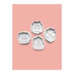 AKTASTORE Doğum Günü Kurabiye Kalıbı Ve Şeker Hamuru Kalıbı 4'lü Set 0866-set