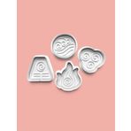 Aktastore Dörtlü Element Kurabiye Kalıbı Ve Şeker Hamuru Kalıbı 4'Lü Set