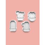 Aktastore Kaktüs Çiçeği Kurabiye Kalıbı Ve Şeker Hamuru Kalıbı 4'Lü Set