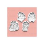 AKTASTORE Kedi Figürü Kurabiye Kalıbı Ve Şeker Hamuru Kalıbı 4'lü Set 0029-set