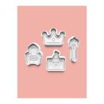 AKTASTORE King Kral Teması Kurabiye Kalıbı Ve Şeker Hamuru Kalıbı 4'lü set 0906-set
