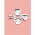 Aktastore Köpek Sevgisi Kurabiye Kalıbı Ve Şeker Hamuru Kalıbı 4'Lü Set