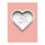 Aktastore Love Yazılı Kalp Kurabiye Kalıbı Ve Şeker Hamuru Kalıbı