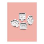 AKTASTORE Mezuniyet Kurabiye Kalıbı Ve Şeker Hamuru Kalıbı 4'lü Set 0847-set