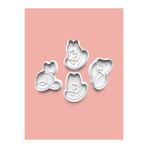 AKTASTORE Sanatsal Kedi Kurabiye Kalıbı Ve Şeker Hamuru Kalıbı 4'lü Set 0596-set