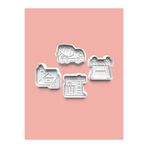 AKTASTORE Şantiye Kurabiye Kalıbı Ve Şeker Hamuru Kalıbı 4'lü Set 0783-set