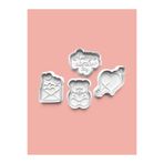 AKTASTORE Sevgililer Günü Kutlaması Kurabiye Kalıbı Ve Şeker Hamuru Kalıbı 4'lü set 0501-set