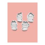 AKTASTORE Sevimli Çoraplı Kedi Kurabiye Kalıbı Ve Şeker Hamuru Kalıbı 4'lü set 0167-set