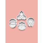 Aktastore Süslü Set Kurabiye Kalıbı Ve Şeker Hamuru Kalıbı 4'Lü Set