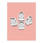 AKTASTORE Yaşlılık Temalı Kurabiye Kalıbı Ve Şeker Hamuru Kalıbı 4'lü set 0923-set