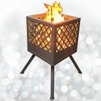 Aktepe Group Bahçe Şöminesi Ateş Çukuru 60 Litre Büyük Boy Şömine Bahçe Sobası Balkon Isıtma Fire Pit Siyah