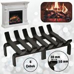 Aktepe Group Şömine Izgarası 6 Çubuk 36 Cm X 32 Cm Ekstra Dar Gözlü Izgara Gri