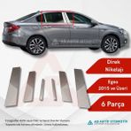 Aktif Oto Krom Fiat Egea Sb/hb/sw Direk Nikelajı 6 Parça 2015 ve Üzeri Krom Paslanmaz Çelik