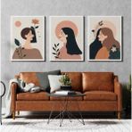 Aktüel Matisse - Boho - Art Deco - Soyut - Doğa ( 3 Lü Çerçevesiz ) Poster - Afiş - Tablo KR2C00013/