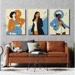 Aktüel Matisse - Boho - Art Deco - Soyut - Doğa ( 3 Lü Çerçevesiz ) Poster - Afiş - Tablo KR2C00024/