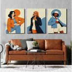Aktüel Matisse - Boho - Art Deco - Soyut - Doğa ( 3 Lü Çerçevesiz ) Poster - Afiş - Tablo KR2C00026/