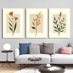 Aktüel Matisse - Boho - Art Deco - Soyut - Doğa ( 3 Lü Çerçevesiz ) Poster - Afiş - Tablo KR2C00093/