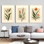 Aktüel Matisse - Boho - Art Deco - Soyut - Doğa ( 3 Lü Çerçevesiz ) Poster - Afiş - Tablo KR2C00094/