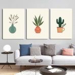 Aktüel Matisse - Boho - Art Deco - Soyut - Doğa ( 3 Lü Çerçevesiz ) Poster - Afiş - Tablo KR2C00098/