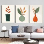 Aktüel Matisse - Boho - Art Deco - Soyut - Doğa ( 3 Lü Çerçevesiz ) Poster - Afiş - Tablo KR2C00099/
