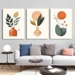 Aktüel Matisse - Boho - Art Deco - Soyut - Doğa ( 3 Lü Çerçevesiz ) Poster - Afiş - Tablo KR2C00100/