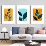 Aktüel Matisse - Boho - Art Deco - Soyut - Doğa ( 3 Lü Çerçevesiz ) Poster - Afiş - Tablo KR2C00104/