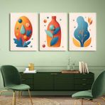 Aktüel Matisse - Boho - Art Deco - Soyut - Doğa ( 3 Lü Çerçevesiz ) Poster - Afiş - Tablo KR2C00268/