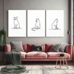 Aktüel Matisse - Boho - Art Deco - Soyut - Doğa ( 3 Lü Çerçevesiz ) Poster - Afiş - Tablo KR2C00681/
