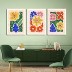 Aktüel Matisse - Boho - Art Deco - Soyut - Doğa ( 3 Lü Çerçevesiz ) Poster - Afiş - Tablo KR2C00716/