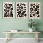 Aktüel Matisse - Boho - Art Deco - Soyut - Doğa ( 3 Lü Çerçevesiz ) Poster - Afiş - Tablo KR2C00737/
