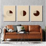 Aktüel Matisse - Boho - Art Deco - Soyut - Doğa ( 3 Lü Çerçevesiz ) Poster - Afiş - Tablo KR2C00867/