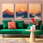 Aktüel Matisse - Boho - Art Deco - Soyut - Doğa ( 3 Lü Çerçevesiz ) Poster - Afiş - Tablo KR2C00889/