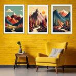 Aktüel Matisse - Boho - Art Deco - Soyut - Doğa ( 3 Lü Çerçevesiz ) Poster - Afiş - Tablo KR2C00906/