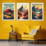 Aktüel Matisse - Boho - Art Deco - Soyut - Doğa ( 3 Lü Çerçevesiz ) Poster - Afiş - Tablo KR2C00909/