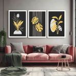Aktüel Matisse - Boho - Art Deco - Soyut - Doğa ( 3 Lü Çerçevesiz ) Poster - Afiş - Tablo KR2C00925/