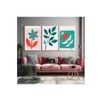 AKTÜEL POSTER Matisse - Boho - Art Deco - Soyut - Doğa ( 3 lü Çerçevesiz ) Poster - Afiş - Tablo KR2C00130