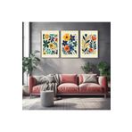 AKTÜEL POSTER Matisse - Boho - Art Deco - Soyut - Doğa ( 3 lü Çerçevesiz ) Poster - Afiş - Tablo KR2C00671