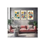 AKTÜEL POSTER Matisse - Boho - Art Deco - Soyut - Doğa ( 3 lü Çerçevesiz ) Poster - Afiş - Tablo KR2C00672
