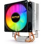 Aktuf AK2X Rainbow 2 Bakır Borulu 105 Tdp Amd/intel Kule Tipi Yüksek Işlemci Soğutucusu Siyah