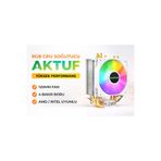 Aktuf AK4X Rainbow 4 Bakır Borulu Amd/intel Kule Tipi Yüksek Işlemci Soğutucusu Beyaz