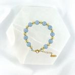 AKUAMARİN 8MM DOĞALTAŞ ÇELİK KLİPSLİ BİLEKLİK