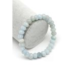 Akuamarin Doğal Taş Bileklik 6 X 8 Mm Fasetli Rondel Kesim
