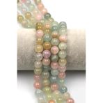 Akuamarin-Morganit-Heliodor Doğal Taş Dizi 10 mm Küre Kesim