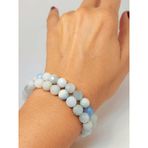 Akuamarin Taşı Faset Kesim 8mm Unisex İkili Bileklik