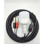 Aküden Bağlantılı Maşalı 30W 12V Led Ampul,lü E27 Duylu Anahtarlı Araç,Karavan,Kamp Seyyar Lamba 12/16A 2 X1,5mm TTR Bakır 5 Mt-Siyah