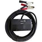 Aküden bağlantılı Uzatma Kablosu Çakmaklık Çoklayıcı LCD Ekranlı USB, Type-C çıkışlı 12 Volt 10 Amper 120 WAT 2 X1,5mm TTR Bakır 5 Mt-Siyah-YT-OT733-MŞ