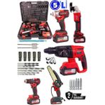 Akülü 5'li Set Kırıcı Delici Hilti Taşlama Somun Sıkma Vidalama Budama Kırmızı Renk