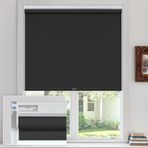 Akülü Karartma Stor Perde - Kolay Takılabilir, UV Korumalı ve Isı Yalıtımlı Karartma Tonları, Ev ve Ofis için Matkap Yok Pencere Kaplamaları (Siyah 88 cm G x 200 cm Y)