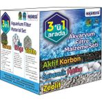 Akvaryum Filtre Seti (3 In 1) 300 gr Aktif KARBON+350 gr Bio RİNG+500 gr Zeolite